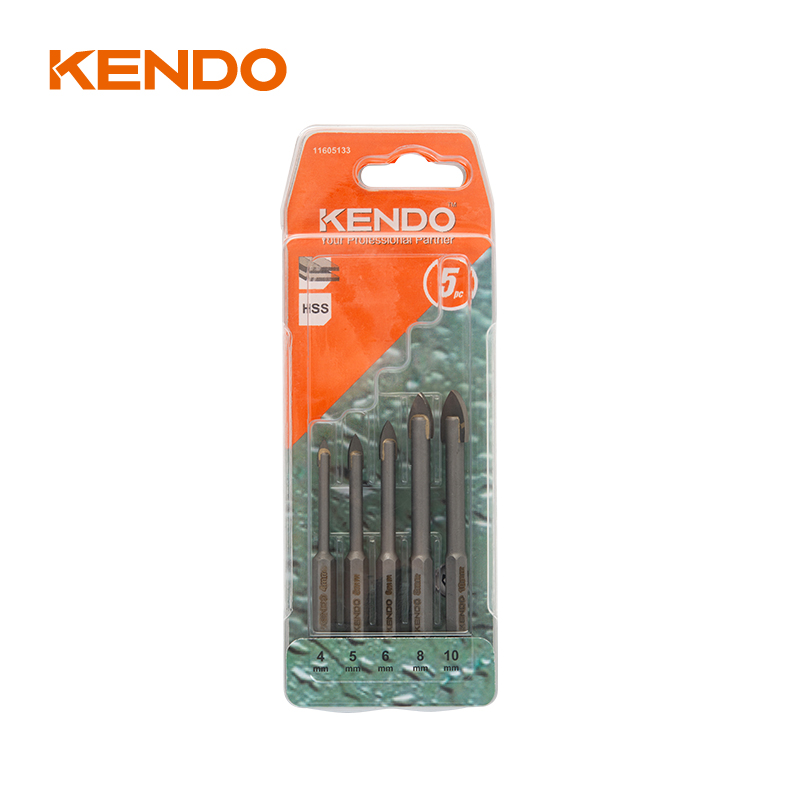 Набор сверл по стеклу, 5 шт., шестигранник. Быстросменный хвостовик