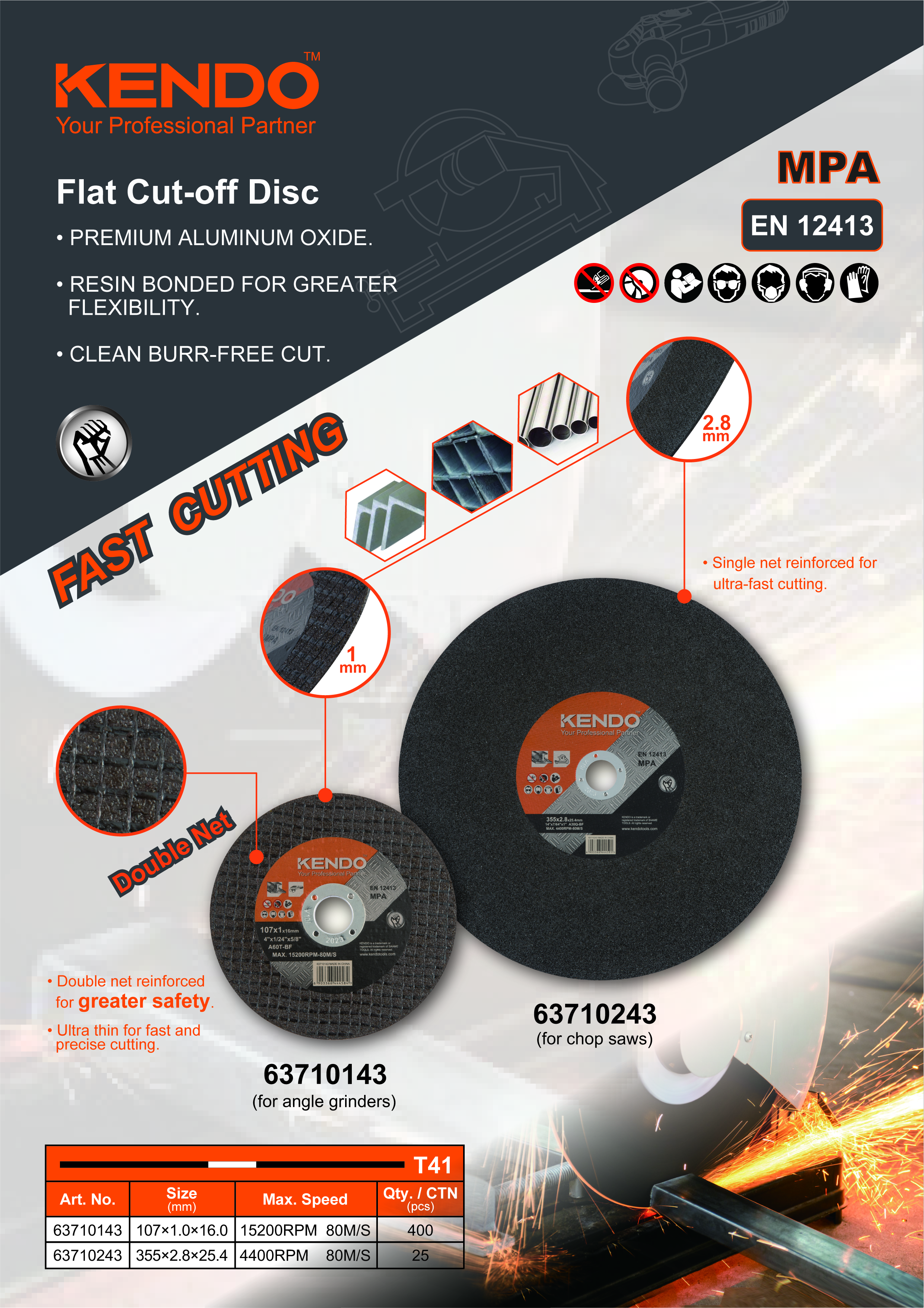 Как правильно установить плоский отрезной диск по металлу?