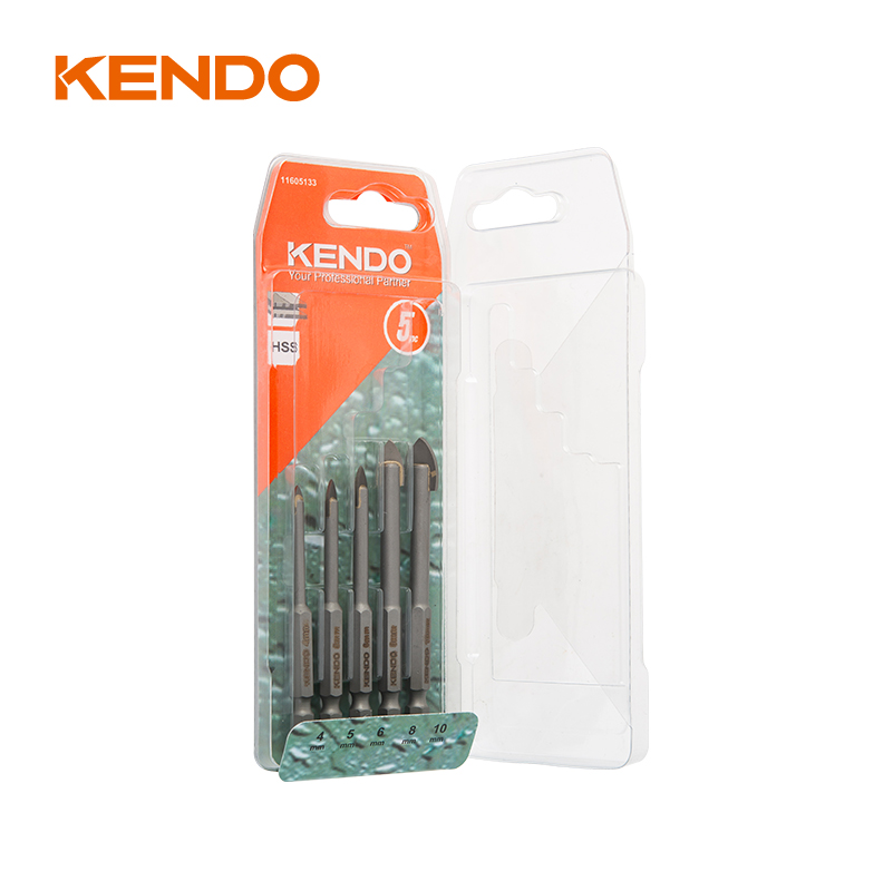 Набор сверл по стеклу, 5 шт., шестигранник. Быстросменный хвостовик