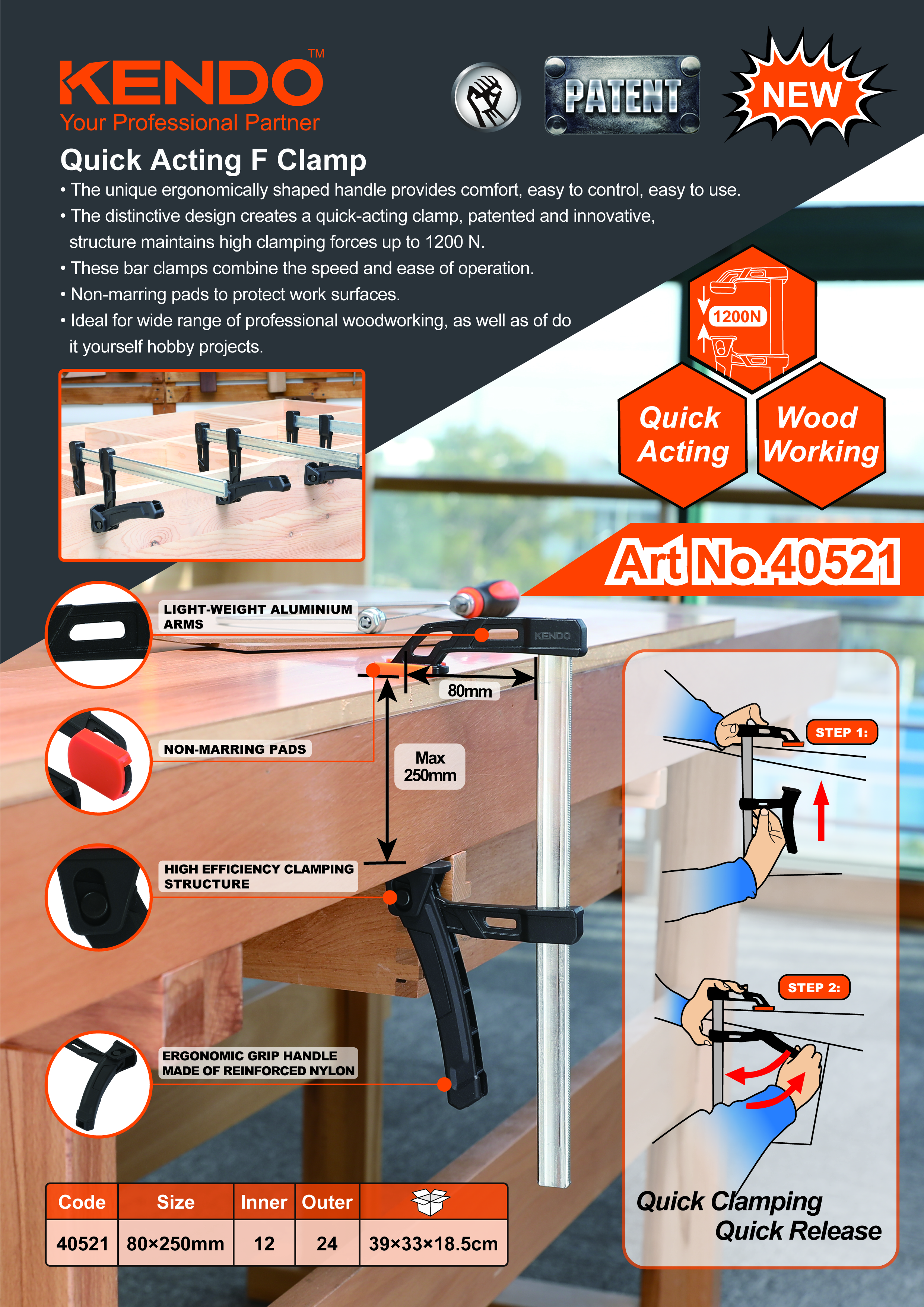 Каковы свойства материала быстродействующего F-образного зажима?